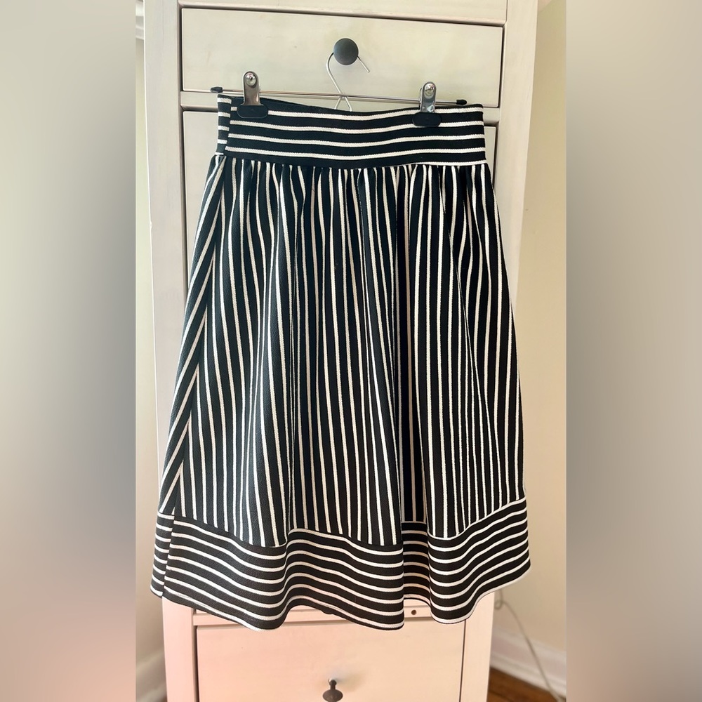 Black and white striped skirt with zipper on back from Francesca’s